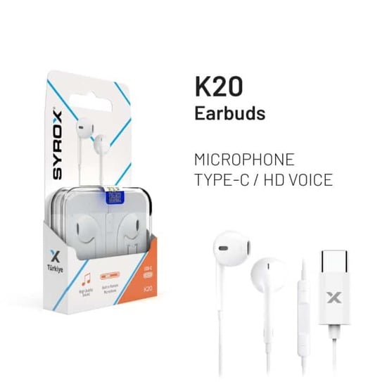 SYROX K20 KULAKLIK TYPE-C MİKROFONLU