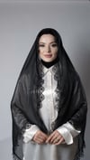 Hürrem Bone Siyah Namaz Başörtüsü Şal Şifon Güpürlü 202106_01