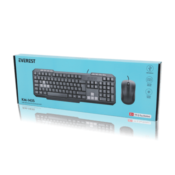 Everest Km-1435 ( Usb Kablolu ) Klavye & Mouse ( Set ) ( Q Klavye ) (1200dpi Mouse )