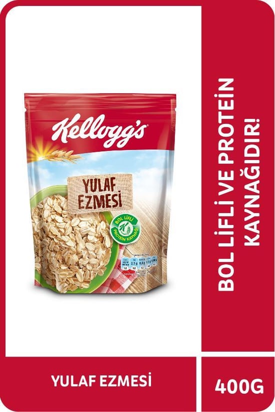 Kellogg's Yulaf Ezmesi 400 Gr, %100 Yulaf Ezmesi,Lif ve Protein K