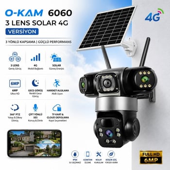 6060 4g 6 Mp Solar Güneş Enerjili Gece Görüşlü Ip Güvenlik Kamerası