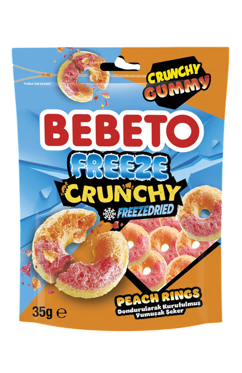Bebeto Freeze Crunchy Şeftali Halkası 35 Gr