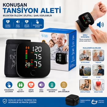 İnura Global Nursemed Bk-606 ( Bilek Ölçüm ) ( 7x8.3cm ) ( Usb Sarjlı & Dijital) ( Konuşan ) Tansiyon Aleti