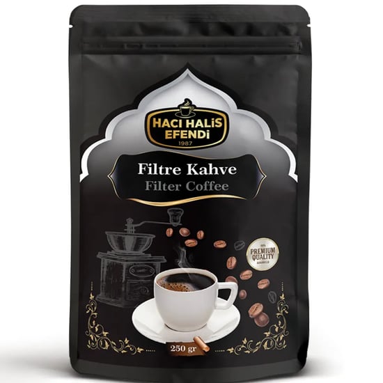 Hacı Halis Efendi Filtre Kahve 250 Gr Özel Blend Harman Taze Öğütülmüş Gurme Filtre Kahve