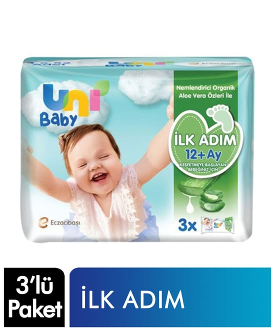 Uni Baby Islak Mendil İlk Adım 3'lü 156 Yaprak