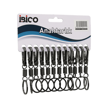 İ12-011 ( Füme ) ( Yaylı Gövde ) ( Metal ) Anahtarlık ( Tek Halkalı ) ( Kemer Geçmeli )