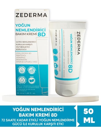 Zederma 72 Saate Kadar Etkili Yoğun Nemlendirici Bakım Kremi 8d 50 Ml