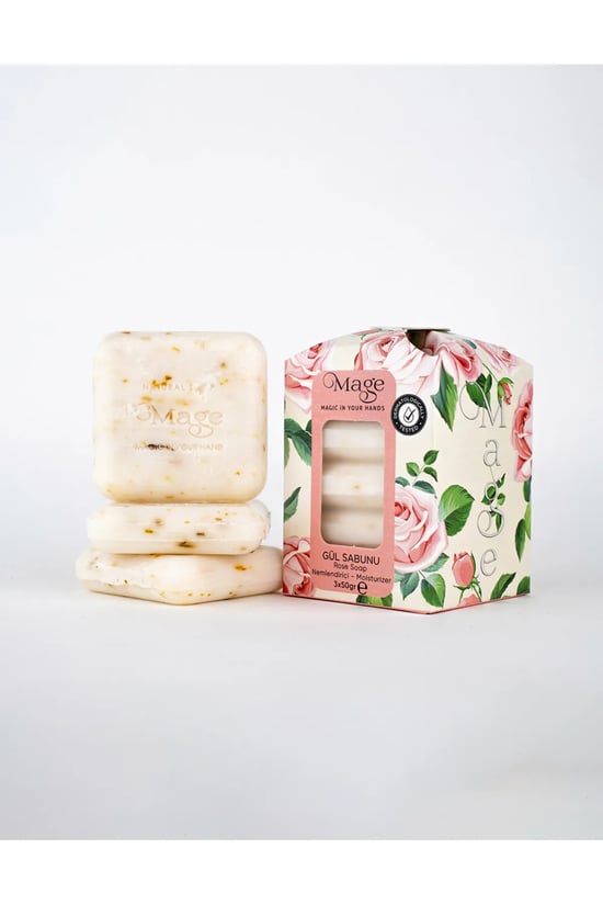 Mage Doğal Gül Sabunu 150gr - 3x50 Gr