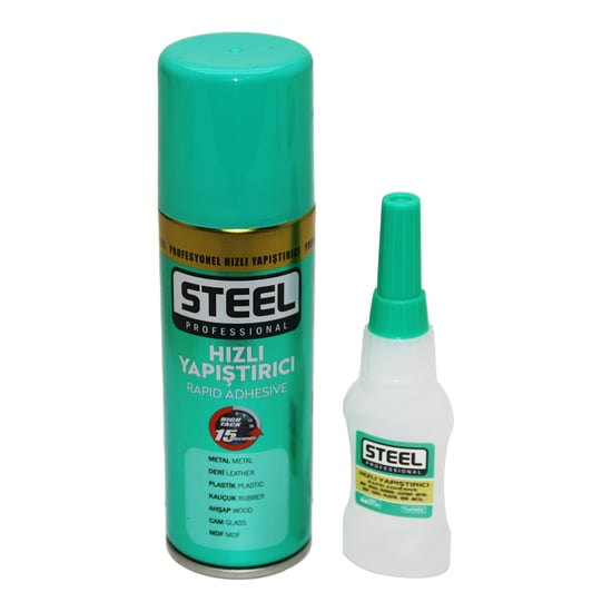 Steel Ck-6361 ( 100ml+20gr=brüt ) Hızlı Yapıştırıcı (mdf-ahşap-metal-deri-kauçuk-plastik-cam)