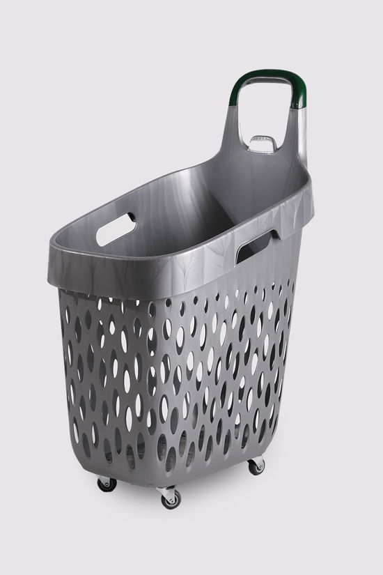 Tekerlekli Market Sepeti (tekerlekli Alışveriş Sepeti Yeşil Saplı