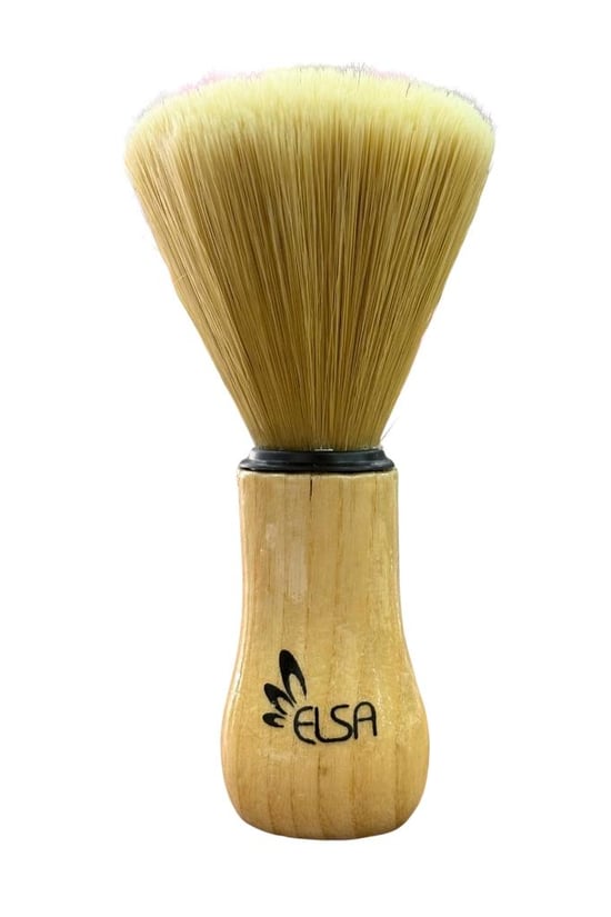 Elsa Premium Büyük Boy Ense Fırçası Açık Renk Ahşap Sap 16 Cm