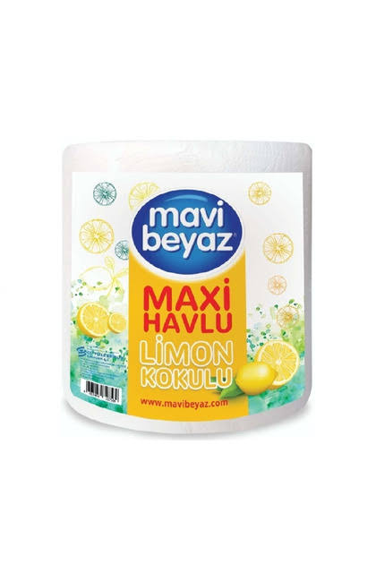 Mavi Beyaz Çek-sil Havlu Limonlu