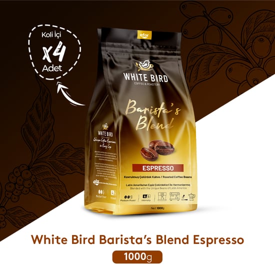 White Bird Espresso Çekirdek Kahve 1000 gr – 4'lü Koli