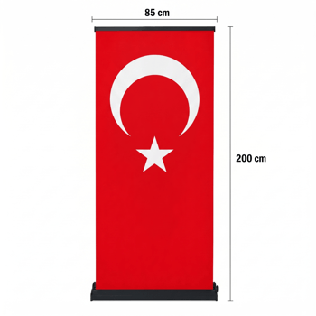 Türk Bayrağı Baskılı Pro Roll Up Banner 85x200cm