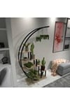 Asvera 28-018 Büyük C Tipi Dekoratif Metal Ahşap Çiçeklik - 180 Cm Dev Saksı Standı Rafı