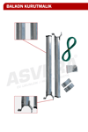 Asvera 51mm Yuvarlak Küpeşte Balkon Çamaşırlık - Dikkat: Sadece Yuvarlak Korkuluklar İçindir