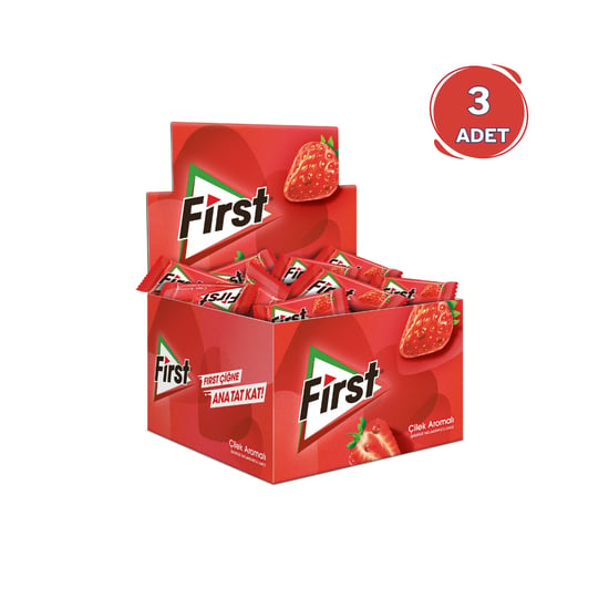 First Çilek Aromalı Tekli Sakız 1,7 Gr - 600 Adet