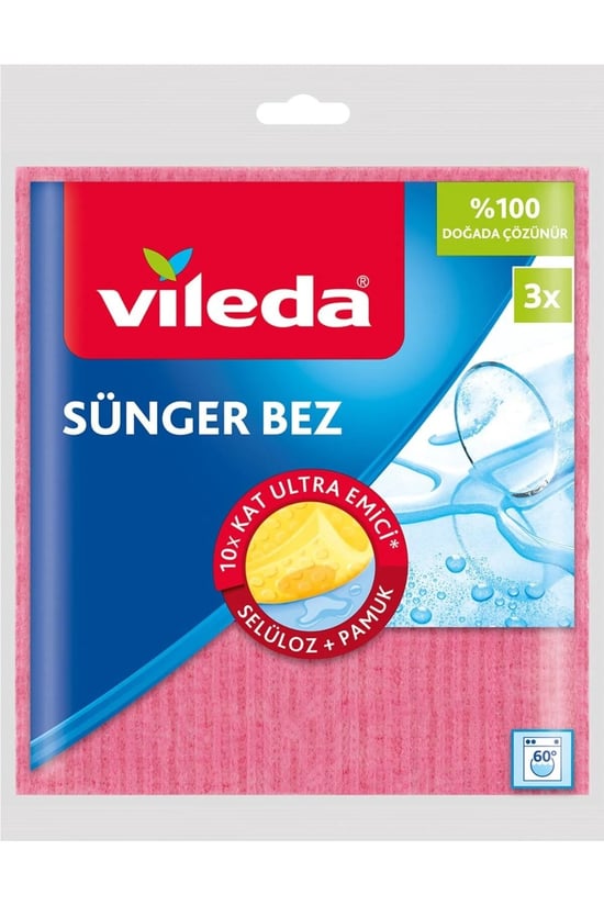 Vileda Sünger Temizlik Bezi 2+1'li Paket