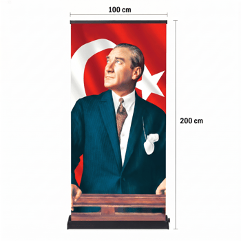 Atatürk Poster Baskılı Pro Roll Up Banner 100x200cm No:1