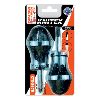 Knitex Ktx-2678 ( 2pcs & Yıldız-düz ) Topaç Tornavida Seti 6x35