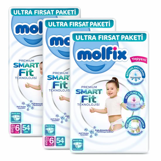 Molfix Premium Ultra Fırsat 6 Beden 54adet ( 3'lü Paket )