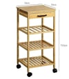 Bambu Tekerlekli Düzenleyici Raf Ünitesi