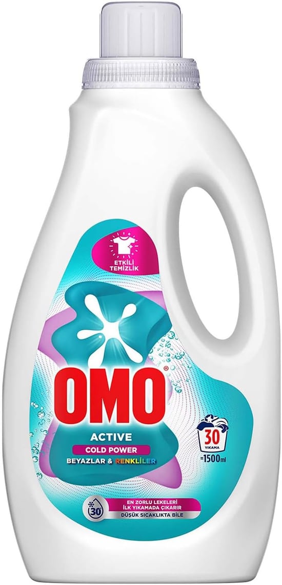 Omo Sıvı Deterjan Active Cold Power Beyazlar ve Renkliler 1500 Ml