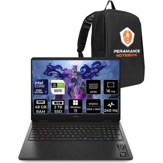 Hp Omen Slim 16 Core Ultra 7 255h Rtx 5070 8gb 48gb Ram 2tb Ssd 16" Qhd+ 240hz Win11 Pro Cj8v8eapn42