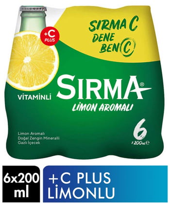 Sırma Meyveli Soda 200 Ml X 6'lı Paket Limonlu C Vitaminli