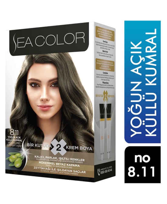 Sea Color Saç Boyası 8.11 Yoğun Açık Küllü Kumral