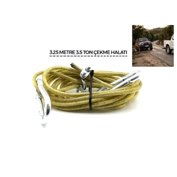 Krt-1110 ( Çelik & Pvc Kaplamalı ) ( 3.5 Ton ) ( 3.25mt ) Oto Çekme Halatı