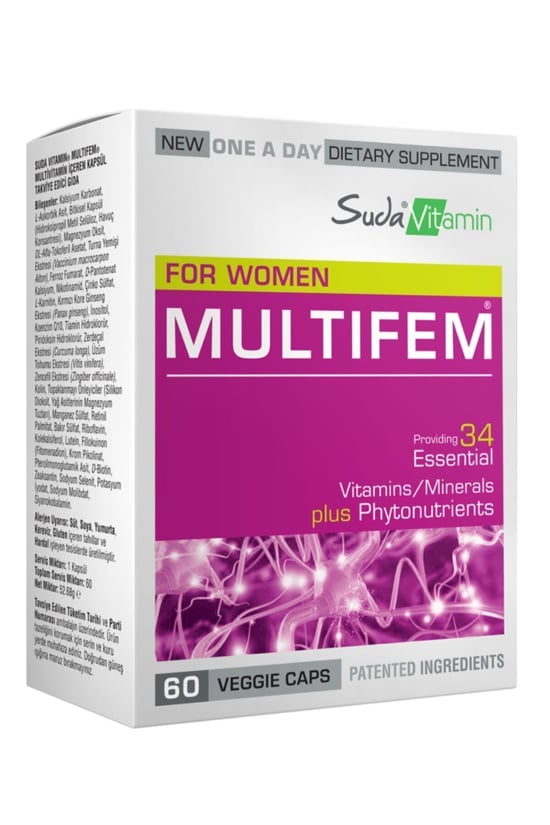 Suda Vitamin Multifem For Women Multivitamin 60 Bitkisel Kapsül