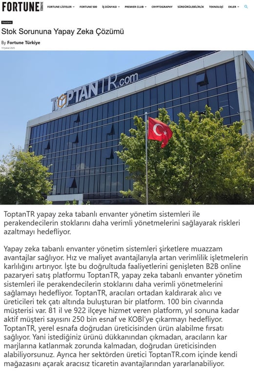 Stok Sorununa Yapay Zeka Çözümü