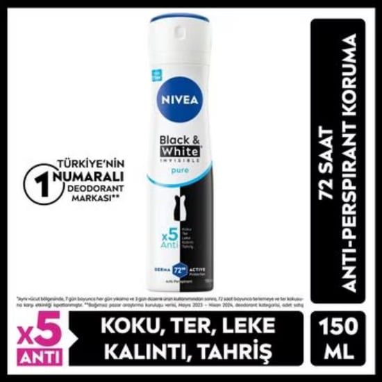 Nivea  İnvisible Black & White Pure Kadın Deodorant 150 ml