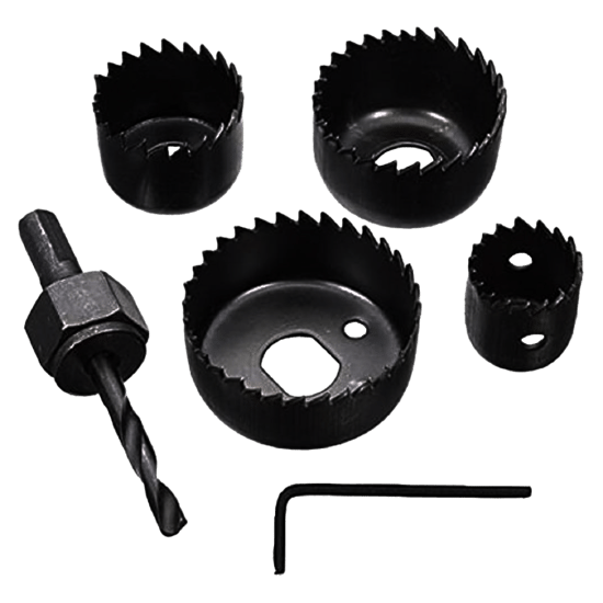 Dmax Dmx-4127 ( 6pcs ) Buat Açma Panç Seti ( 32-38-44-54mm & 3/8 Hex & Anahtar ) ( Metal & Ahşap & Plastik Delik Açma )