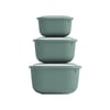 Dünya-30907-999 ( Kare ) ( 3pcs= 600-1100-1800ml ) Sızdırmaz Saklama Kabı & Kutusu Set (renkli & Şeffaf Pls.kap)