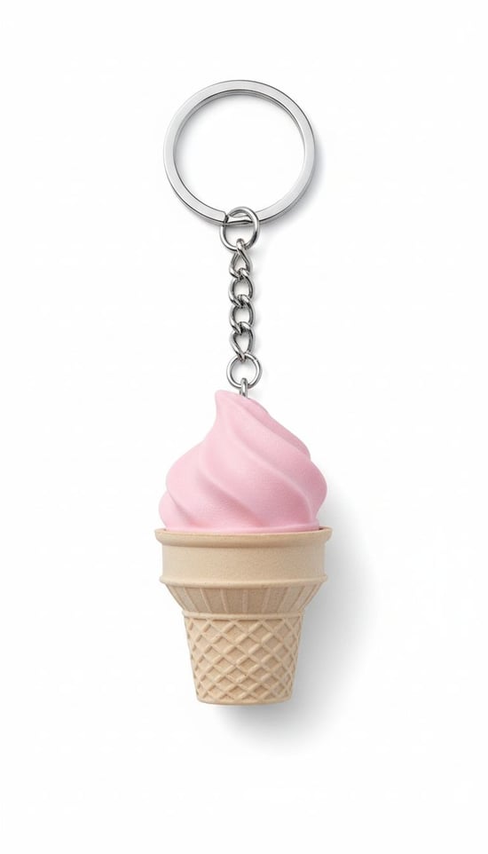 Külah Dondurma Figürlü Clicker Anahtarlık