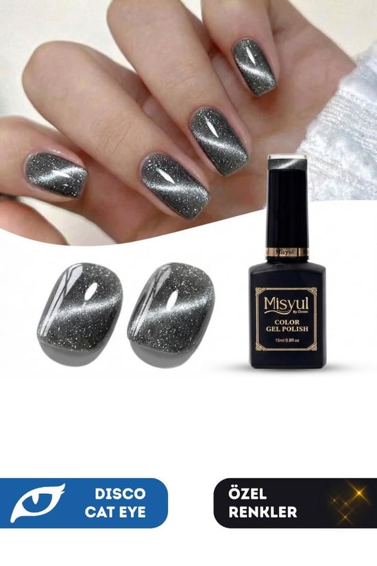 Misyul Uv Led Kalıcı Oje Nail Art 15 Ml Dynamic Disco Cat Eye Dc04