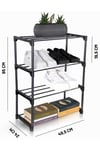 Asvera Teno Çok Amaçlı Raf - 4 Katlı Metal Ayakkabılık - Organize