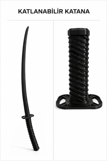 Katana 3d Plastik 77cm Siyah Kılıç