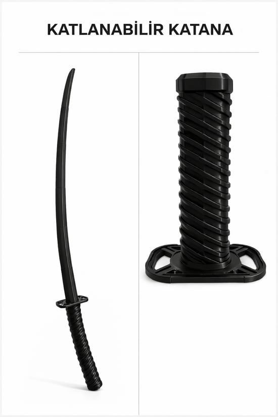 Katana 3d Plastik 77cm Siyah Kılıç