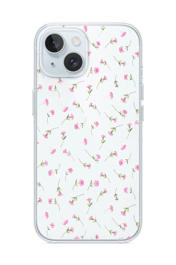 DİYARI FIRSAT İphone 13-iphone 14 Uyumlu Tatlı Çiçekler Serisi Flower Desenli Şeffaf Silikon Kılıf