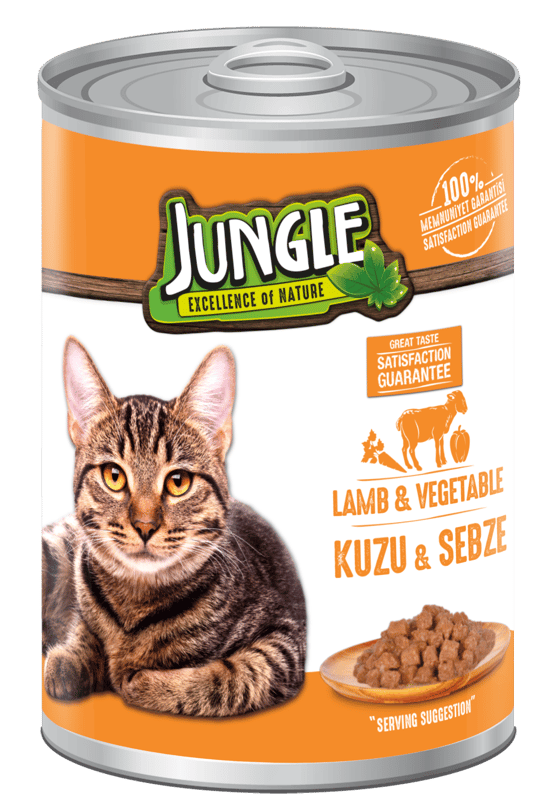 Jungle 400 Gr Konserve Kedi Maması Kuzu Etli & Sebzeli  Jngk-005