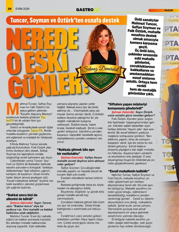 Gastrofill’de ToptanTR: Mahmut Tuncer, Safiye Soyman ve Faik Öztürk’ten Esnafa Destek