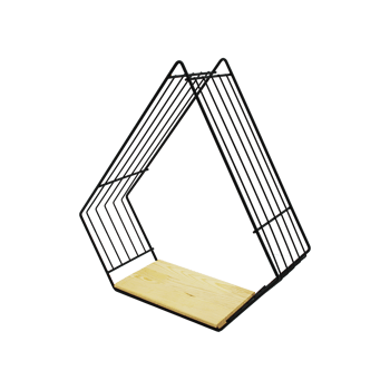 Lalezar Lzr-621 ( Piramit ) ( Tek Katlı ) ( Metal İskelet ) ( Ahşap Tabanlı ) Dekoratif Duvar Rafı