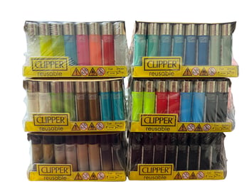 Clipper Micro Renkli Taşlı Çakmak 48'li 6'lı Set