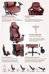 Fashcolle Grand Pro Maroon Oyuncu Koltuğu