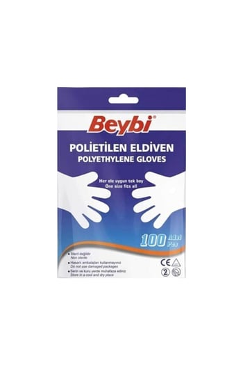 Beybi Polietilen Hışır Şeffaf Eldiven 100'lü