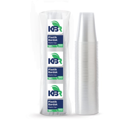 KBR 180 cc Plastik Bardak 100 Lü (1,1 GR)