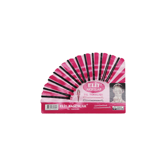 Elit Aksesuar ( 24pcs ) Siyah Topuzlu Tel Toka ( Yelpaze Kartlı )